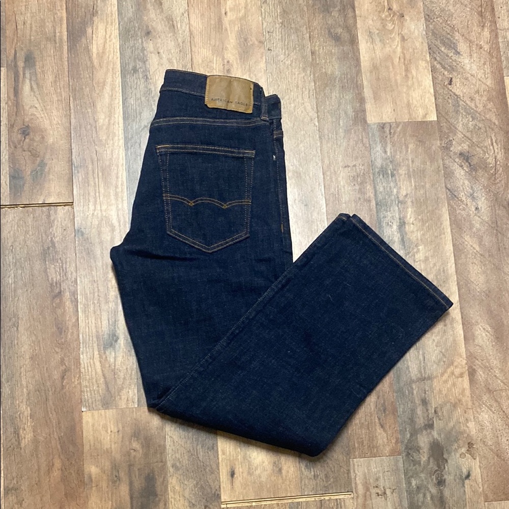 American Eagle Outfitters Men's Dark Blue Straight Jeans 29x30